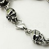 Tarnish Resistant Mens 304 Stainless Steel Skull Bracelets for Halloween BJEW-C383-01-3