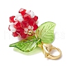 Flower Acrylic & Glass Pearl Pendant Decorations HJEW-MZ00219-06-4