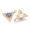 Brass Micro Pave Clear Cubic Zirconia Pendants for Women KK-T070-90A-07-2