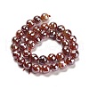 Electroplated Natural Agate Round Beads Strands G-L598-A01-03C-3