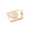 Brass Pave Natural White Shell Pendants KK-S522-09G-D-3