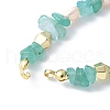 Brass Bicone & Natural Pearl & Green Aventurine Chip Beaded Bracelet Making KK-F892-21G-2
