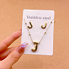 304 Stainless Steel Pendant Necklaces & Stud Earrings Sets FS-WGEB5F1-10-1