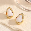 Fashionable Brass Irregular Geometric Imitation Pearl Stud Earrings AH5937-2