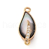 Brass & Black Lip Shell & Epoxy Resin Box Clasps KK-P291-26G-01-1