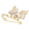 Butterfly & Flower Charm Alloy Enamel Brooches for Women JEWB-BR00144-03-4