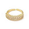 Clear Cubic Zirconia Open Cuff Ring RJEW-I092-10G-2