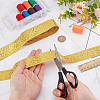 7.5 Yards Polyester Jacquard Flower Ribbon OCOR-WH0088-84C-3