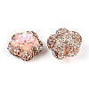 Flower Shape Polymer Clay Rhinestone Beads CLAY-U023-01B-2