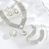 Teardrop Brass Rhinestone Bracelets & Earrings & Necklaces & Rings Sets FS-WGC81F5-03-1