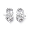 Brass Micro Pave Clear Cubic Zirconia Lobster Claw Clasps ZIRC-Q024-18P-2