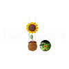 Crochet Sunflower Hanging Ornament AJEW-WH0475-35-7