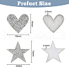 HOBBIESAY 16Pcs 2 Style TPU Iron on/Sew on Clothing Patches PATC-HY0001-03-2