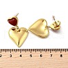 304 Stainless Steel Red Agate Dangle Stud Earrings EJEW-M065-01A-G-2