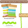 Gorgecraft 4 Cards 2 Styles  Polyester Wavy Fringe Trim Ribbon DIY-GF0009-48D-2