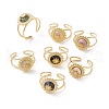 Natural Gemstone Sun Open Cuff Ring STAS-E125-04G-1