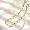 Brass Paperclip Chain Necklaces NJEW-A042-14G-1