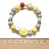 Handmade Porcelain Beads & Synthetic Howlite Beads Stretch Bracelets for Women BJEW-D307-01F-3