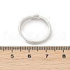 925 Sterling Silver Micro Pave Clear Cubic Zirconia Adjustable Finger Rings for Women RJEW-G351-01P-5