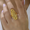 Gold Plated Fashion Wheat Lucky Ring Hollow Wedding Jewelry for Women. ZE1241-1