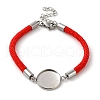Milan Cord & 304 Stainless Steel Bracelets Making MAK-H004-02G-P02-1