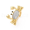 Brass Micro Pave Clear Cubic Zirconia Cuff Finger Rings for Women RJEW-C116-04G-4