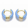 Brass Huggie Hoop Earrings EJEW-S209-01B-2