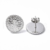 304 Stainless Steel Flower Stud Earrings for Women EJEW-F300-15P-2