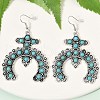 Alloy Synthetic Turquoise Dangle Earrings for Women EJEW-U053-10AS-02-3