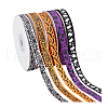   5 Rolls 5 Styles Halloween Theme Polyester Printed Grosgrain Ribbon OCOR-PH0004-42-7