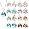 HOBBIESAY 16Pcs 8 Styles Natural Mixed Stone Chip Copper Wire Wrapped Pendants FIND-HY0003-1