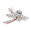 Dragonfly Alloy Rhinestone Brooches for Backpack Clothes JEWB-M067-06P-01-2