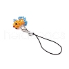 Glass Seed Bead Beaded Fish Charm Mobile Straps HJEW-MZ00182-03-4