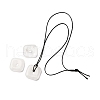 Natural Quartz Crystal Square Pendants Black PU Leather Cord Necklaces NJEW-K285-01A-4