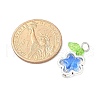 Glass Flower Pendants PALLOY-JF03865-02-3