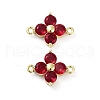 Rack Plating Brass Pave Cubic Zirconia Connector Charms KK-H474-20G-04-1