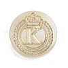Golden Tone Crown Initial Wax Seal Brass Stamp Heads AJEW-A065-01K-1