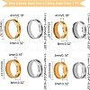 Unicraftale 8Pcs 8 Style 201 Stainless Steel Grooved Finger Ring Settings MAK-UN0001-37-5