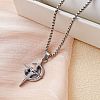 Star Moon Stainless Steel Crystal Rhinestone Pendant Necklaces FS-WGC8607-01-4