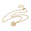 304 Stainless Steel Micro Pave Clear Cubic Zirconia Pendant Necklaces for Women NJEW-U047-01B-G-2