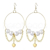 Stainless Steel Acrylic Imitation Pearl Dangle Earrings EJEW-JE05810-1