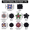 Gorgecraft 5Pcs 5 Style Glass Rhinestone Beading Flower Applqiues PATC-GF0001-23-2