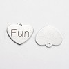 Non-Tarnish Stainless Steel Heart Pendants STAS-L165-C15-2
