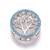 Brass Micro Pave Cubic Zirconia Slide Charms ZIRC-F099-23P-1