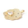 Brass Micro Pave Clear Cubic Zirconia Pendants KK-U064-17G-2