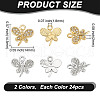 HOBBIESAY 48Pcs 2 Colors Rack Plating Eco-friendly Alloy Crystal Rhinestone Butterfly Charms FIND-HY0003-77-2