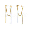 Stick Shaped Brass Chain Tassel Stud Dangle Earrings FS-WGFCB39-01-1