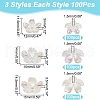 ARRICRAFT 300Pcs 3 Styles Transparent & Opaque Acrylic Flower Bead Caps MACR-AR0001-25-2