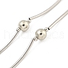 CCB Round Beads Charm Layered Necklaces NJEW-K261-07P-3