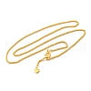 1.5mm Rack Plating Brass Wheat Chain Adjustable Slider Necklaces for Women Men MAK-L044-07G-1